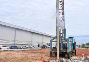 Congratulations for the Employee's Canteen & New Warehouse First Pile Driving to Thai Quartz Stone